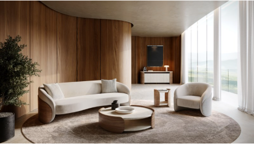 Caracole Fleur Wood Back Sofa