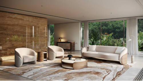 Caracole Fleur Wood Back Sofa