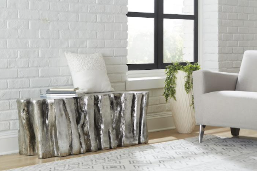 Freeform Root Bench, Silver Leaf