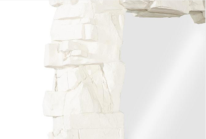 Rocky Ridge Dress Mirror, White Stone