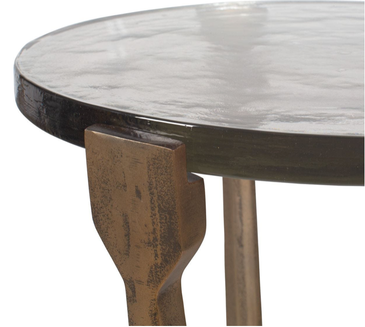 Brass & Glass Outdoor/Indoor Accent Table