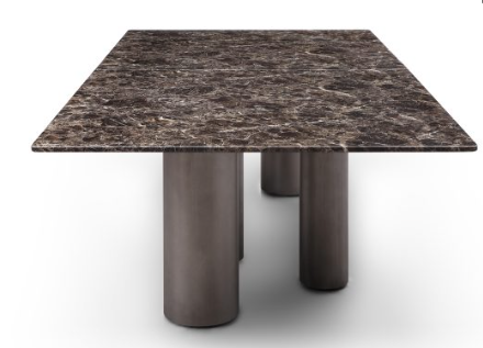 High Gloss Brown Dark Emperador Marble Dining Table