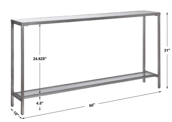 Hayley Console Table, Silver