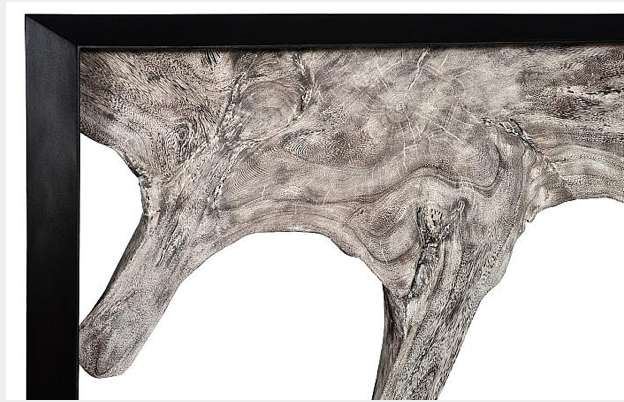 Framed Console Table, Gray Stone