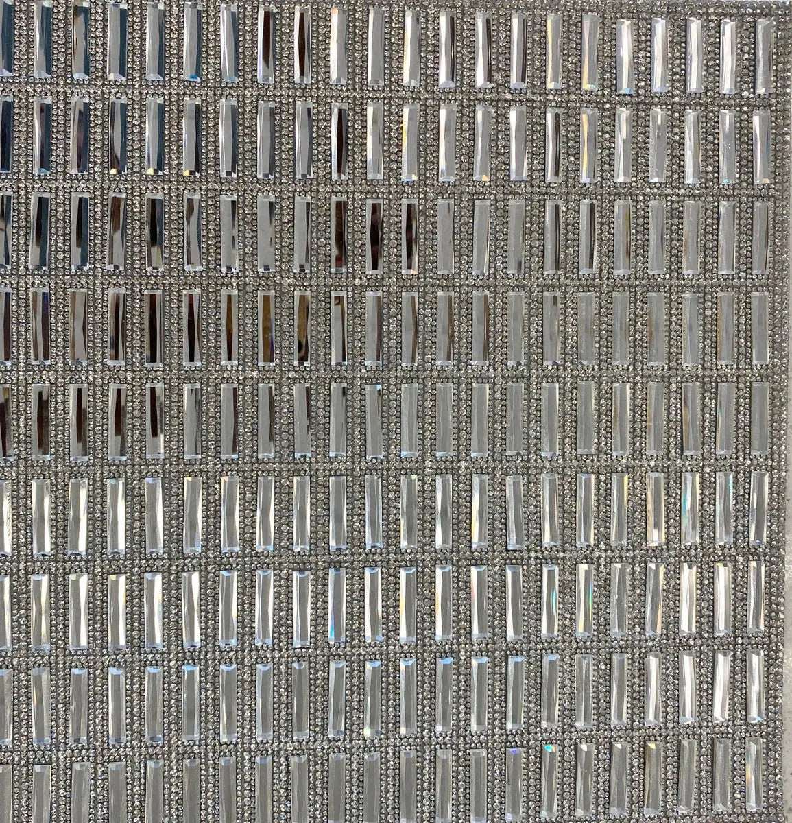 Silver Square Stone & Crystal Placemat