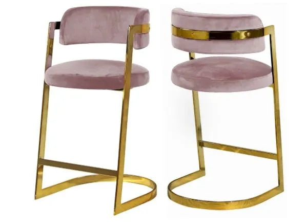 Stephanie Velvet Counter Stool Set of Two