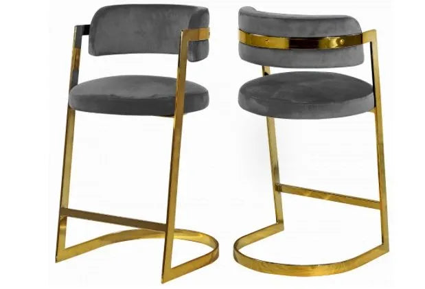 Stephanie Velvet Counter Stool Set of Two