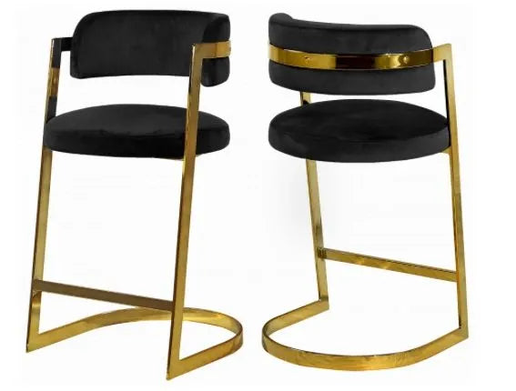Stephanie Velvet Counter Stool Set of Two