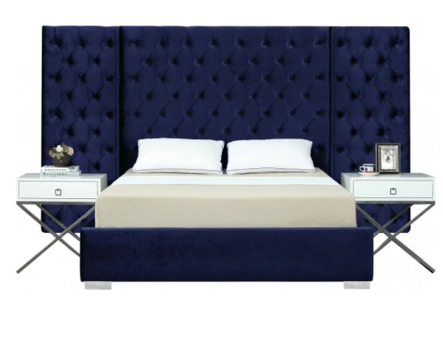 Veranda panel velvet queen bed