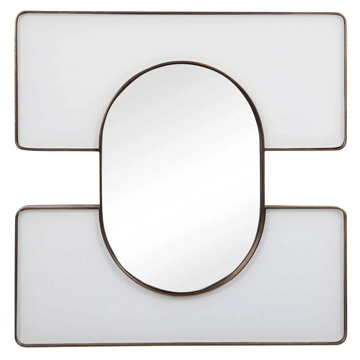 24" White & Gold Mirror