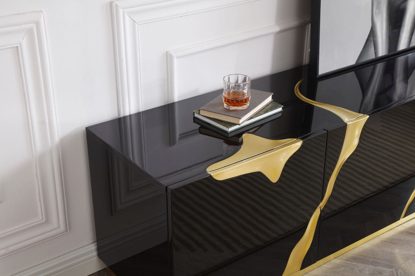Black & Gold TV Stand