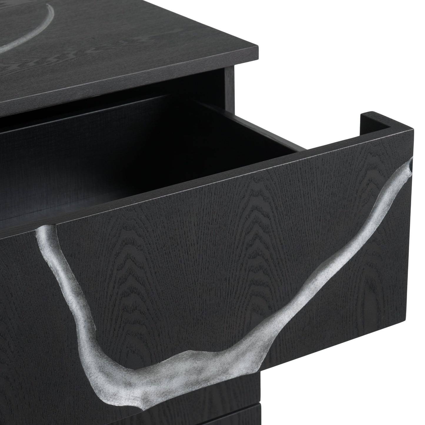 Matte Brown Ash & Silver Chest