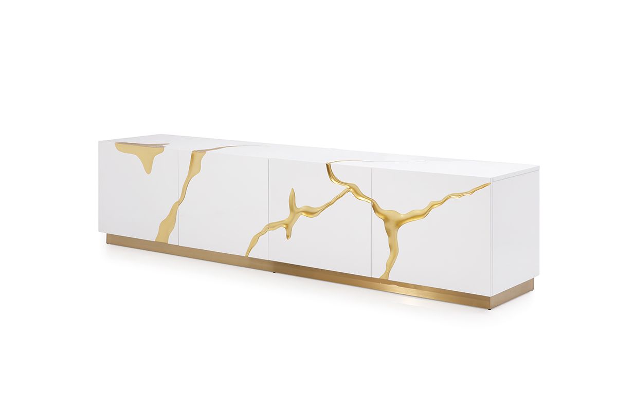 White & Gold TV Stand