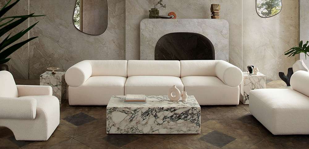 Venus 3 Piece Ivory Sofa