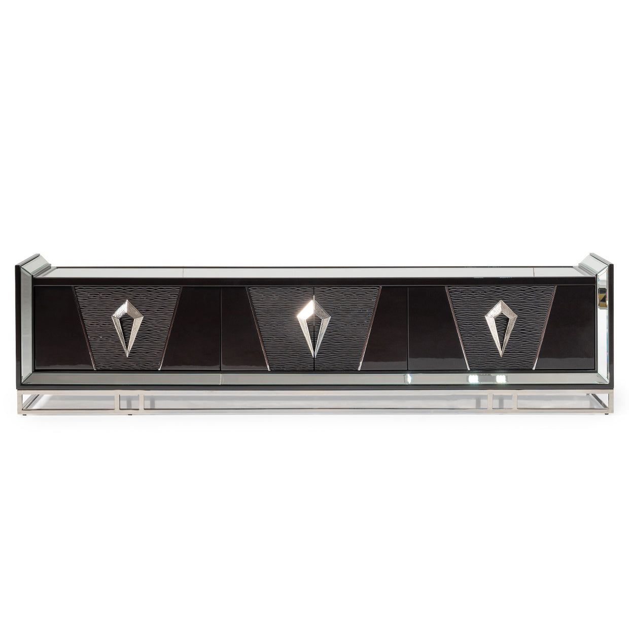Glossy Charcoal Sand Media Cabinet