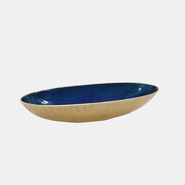 Set of 2 Aluminum 21/24" Oval Bowl, Blue