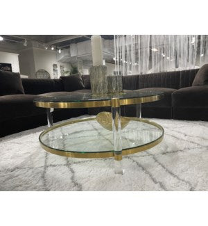Marlin Brushed Gold Acrylic Coffee Table