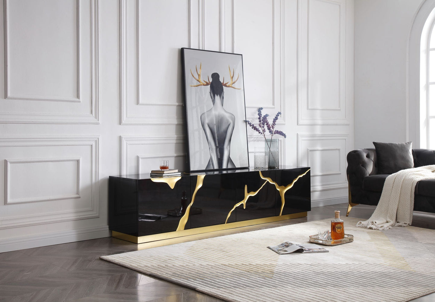 Black & Gold TV Stand