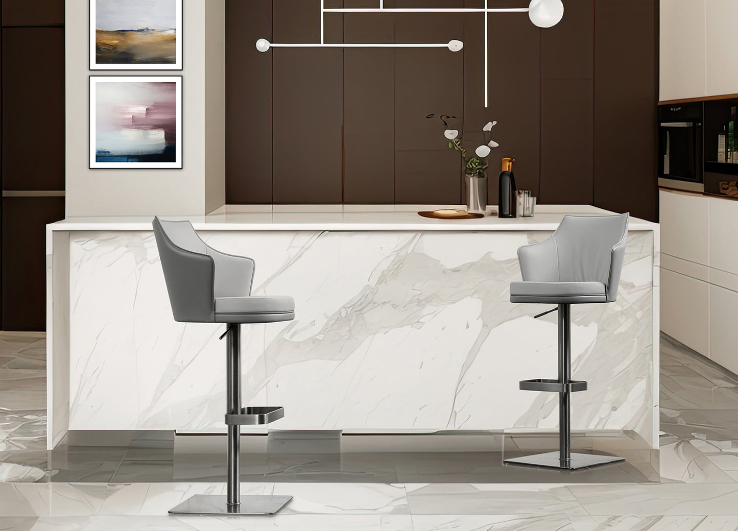 Moyra Adjustable Barstool Set of 2