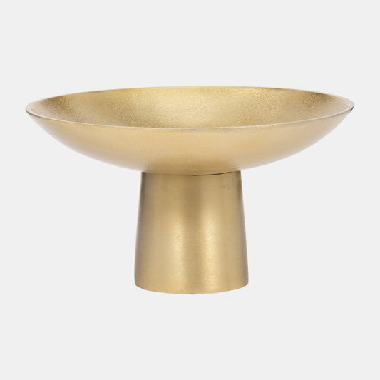 Metal 7" Bowl With Stand, Gold