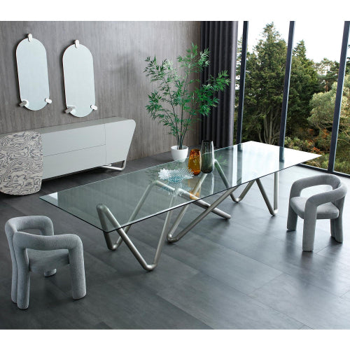 Mirage Grey Boucle Dining Armchair Set of 2