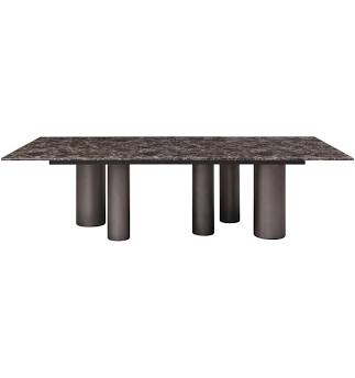 High Gloss Brown Dark Emperador Marble Dining Table