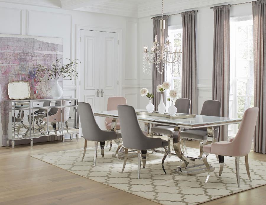 Velvet Upholstered Dining Side Chair Set of 2