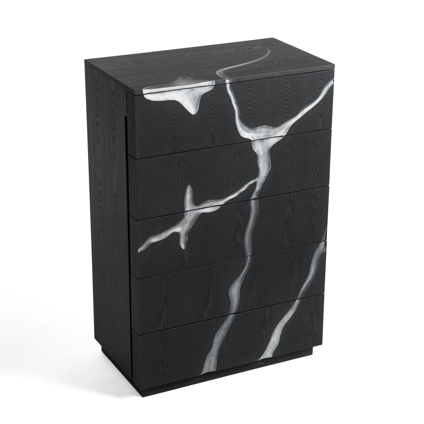 Matte Brown Ash & Silver Chest
