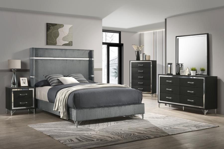 Licelle Black & Silver Nightstand