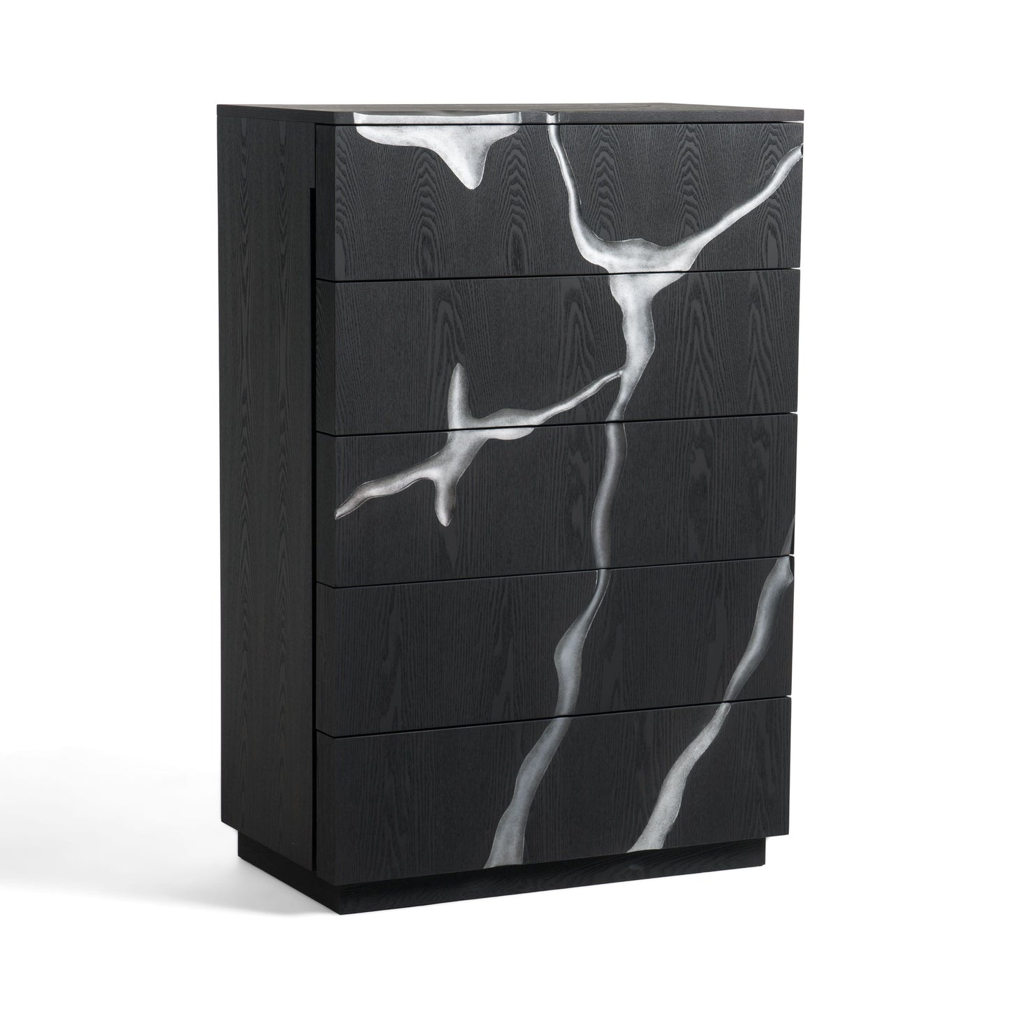 Matte Brown Ash & Silver Chest