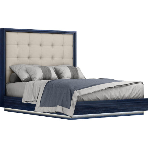 Blue Lacquer, Upholstered Bed