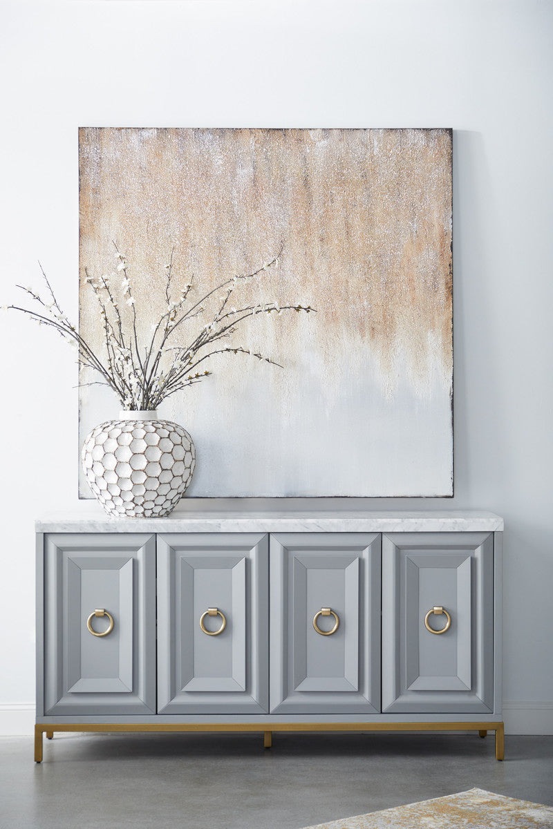 Carrera Marble Top Media Sideboard Dove Gray