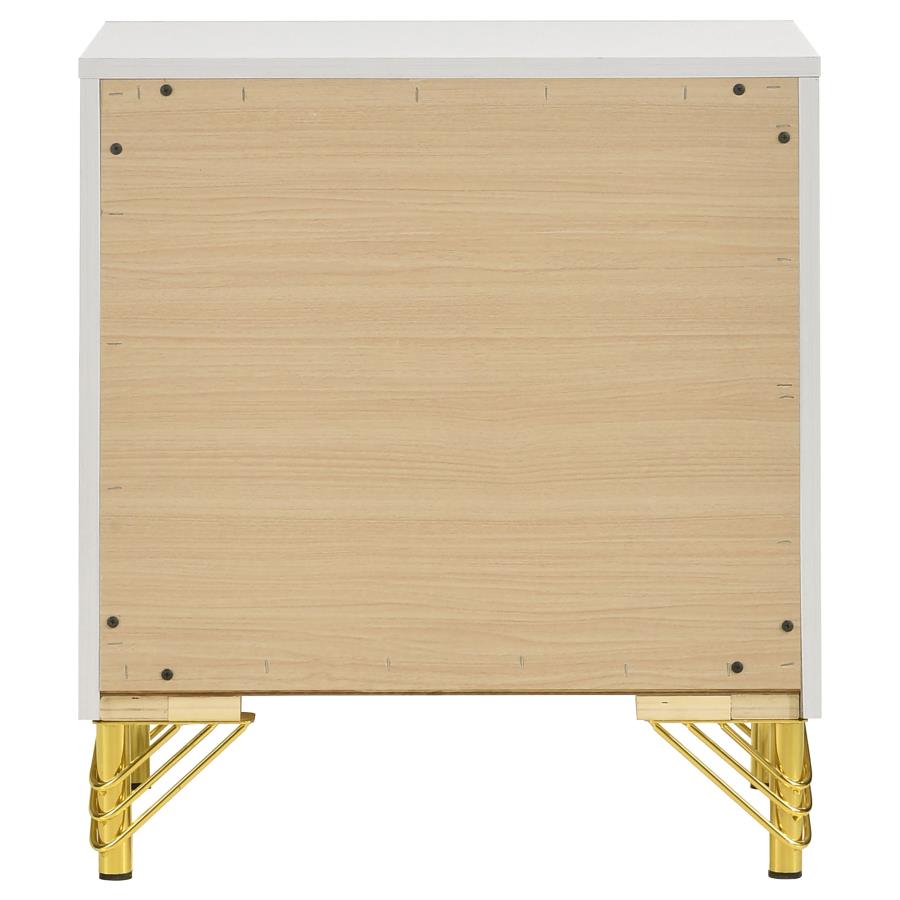 Licelle Nightstand White & Gold