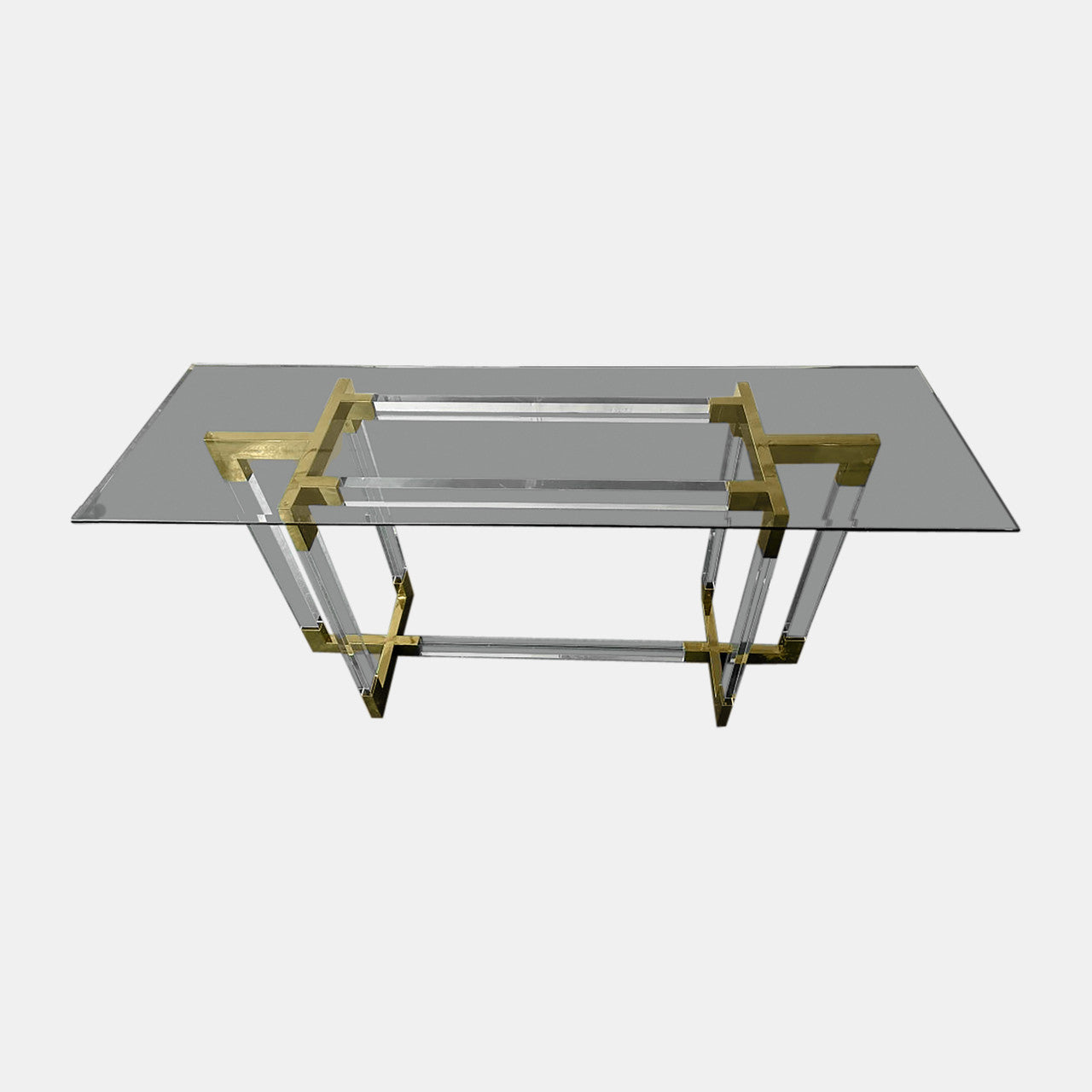 60" Acrylic & Gold Console Table