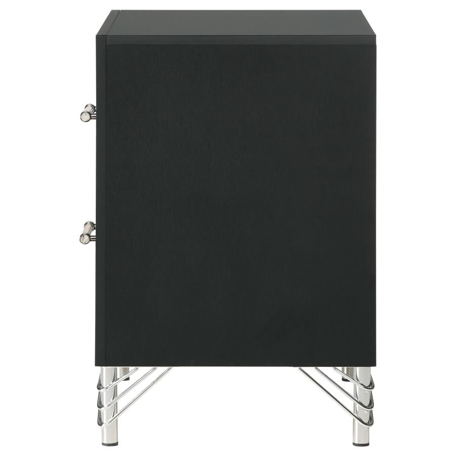 Licelle Black & Silver Nightstand