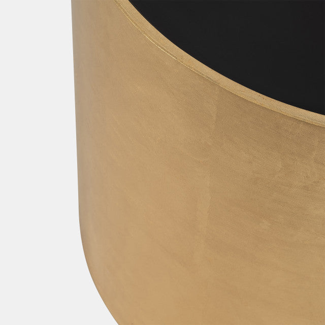 Gold, Black Glass Side Table