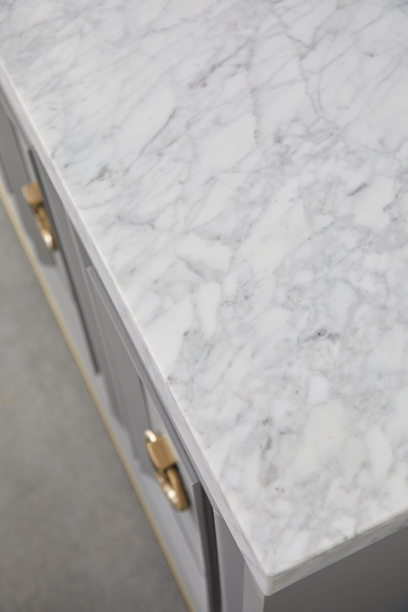 Carrera Marble Top Media Sideboard Dove Gray
