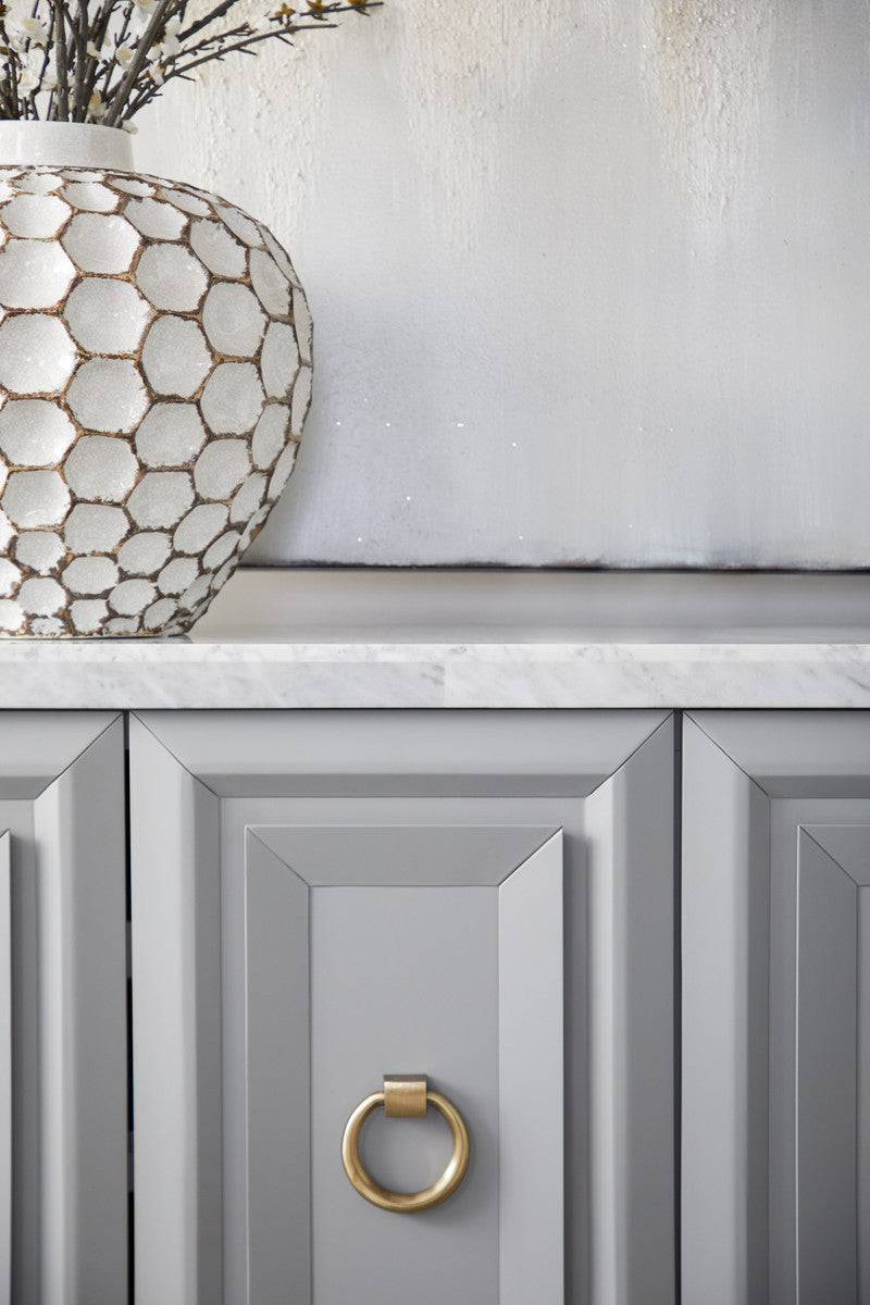 Carrera Marble Top Media Sideboard Dove Gray