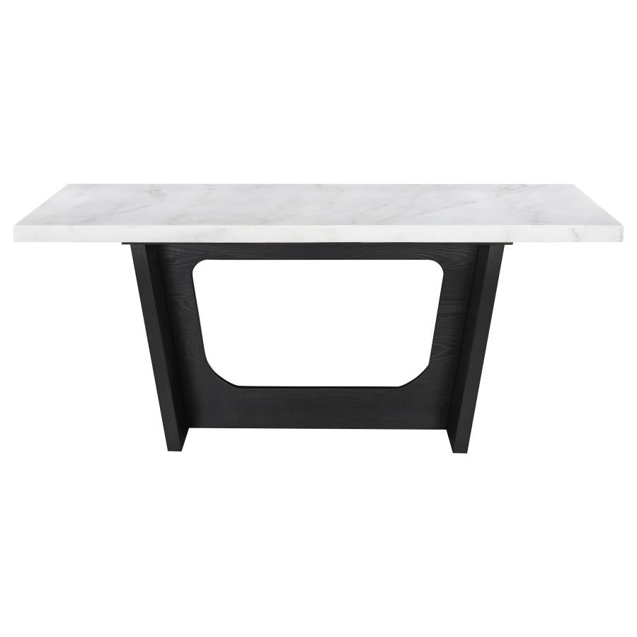 Espresso Marble Top Dining Table
