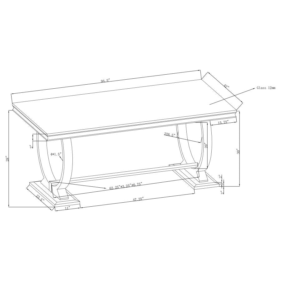 White Glass Rectangular Dining Table