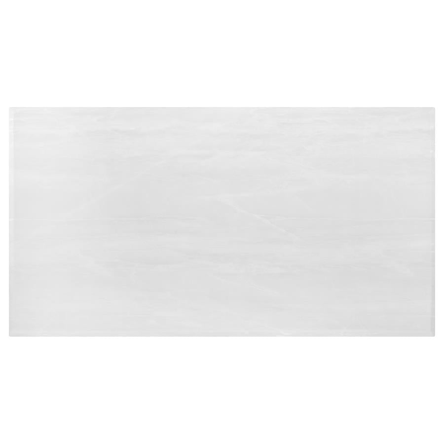 Rectangular White Stone Top Dining Table