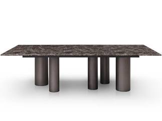 High Gloss Brown Dark Emperador Marble Dining Table