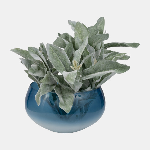 Glass, Set of 2 10/14" Decorative Bowls, Blue