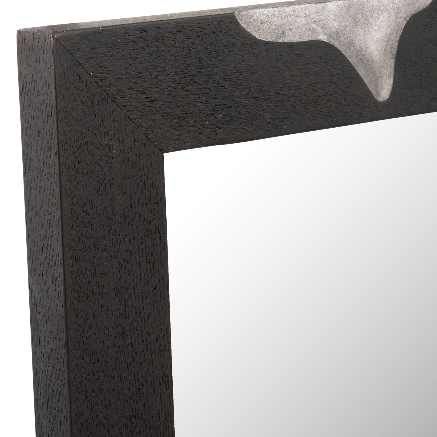 Matte Brown Ash & Silver Mirror