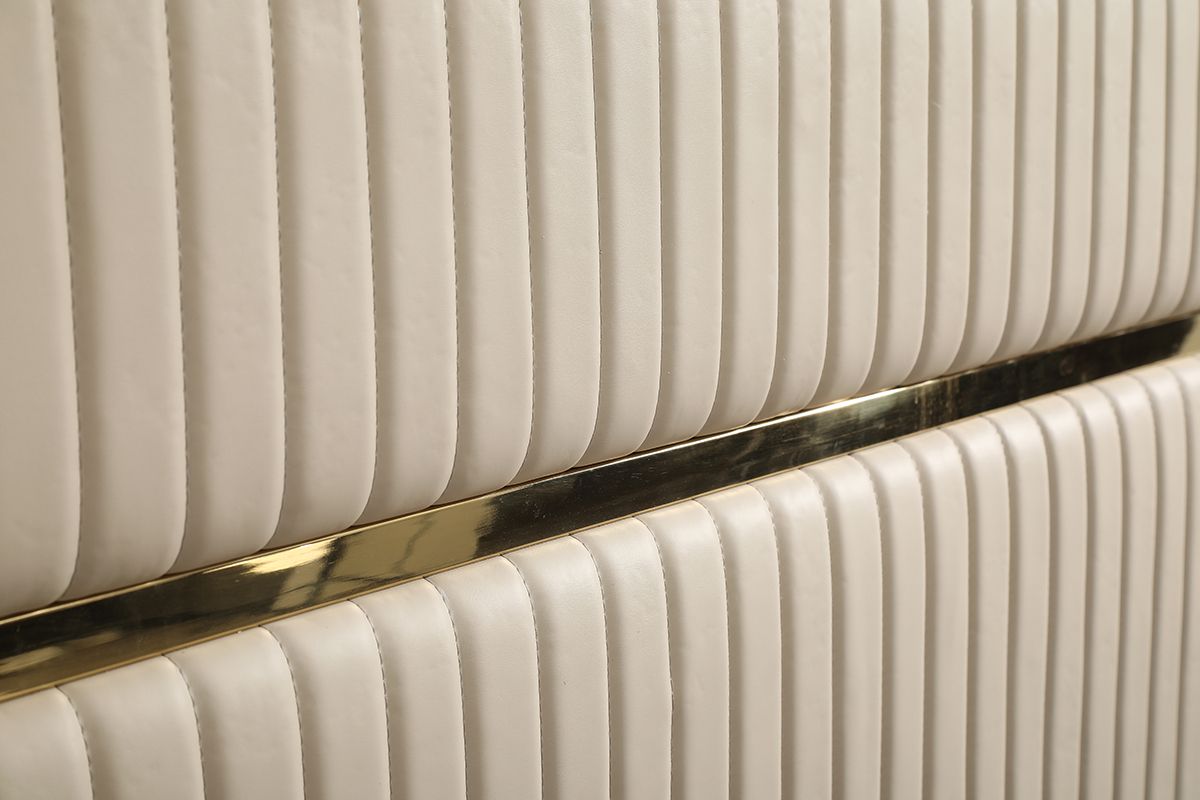 Beige & gold queen bed