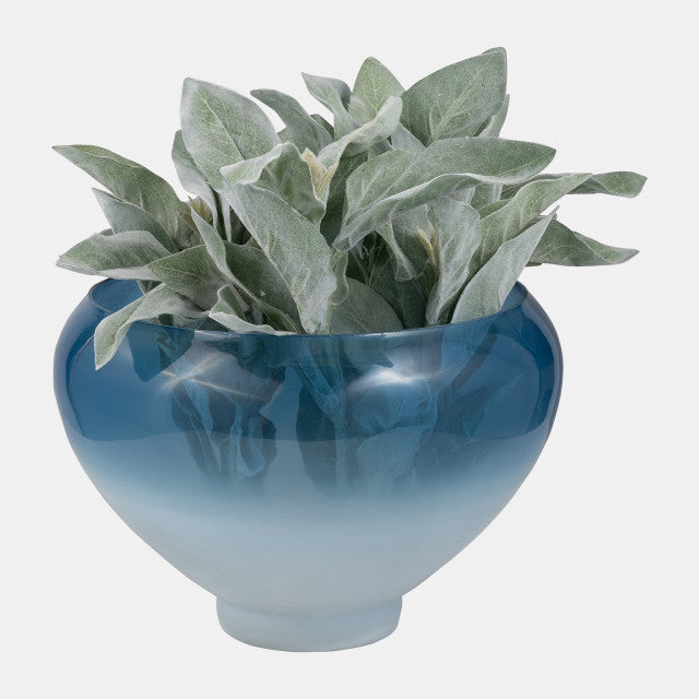 Glass, Set of 2 10/14" Decorative Bowls, Blue