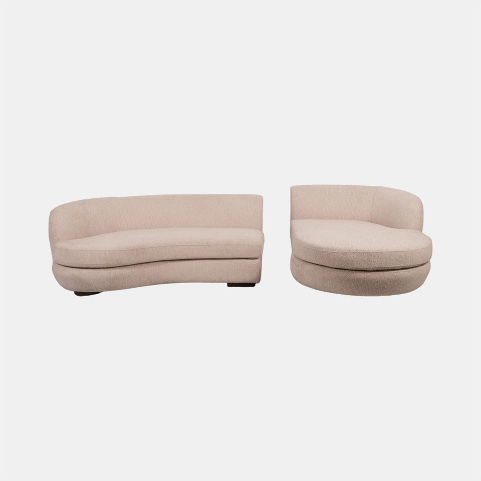 2 Piece Blush Pink Chaise / Sofa Set