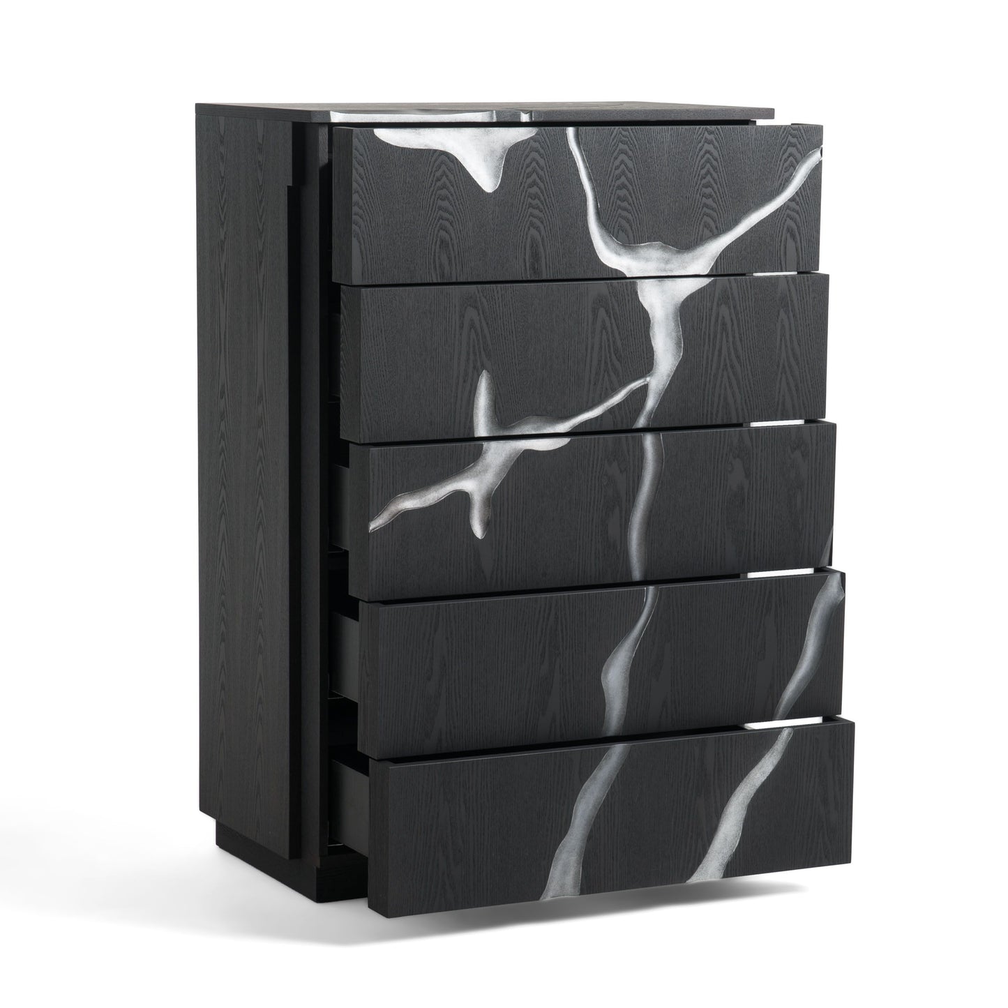 Matte Brown Ash & Silver Chest