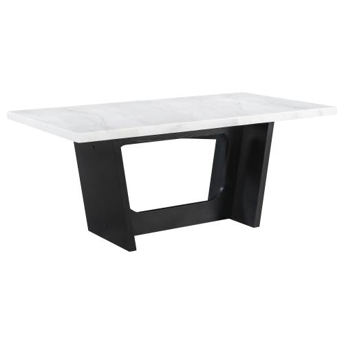Espresso Marble Top Dining Table