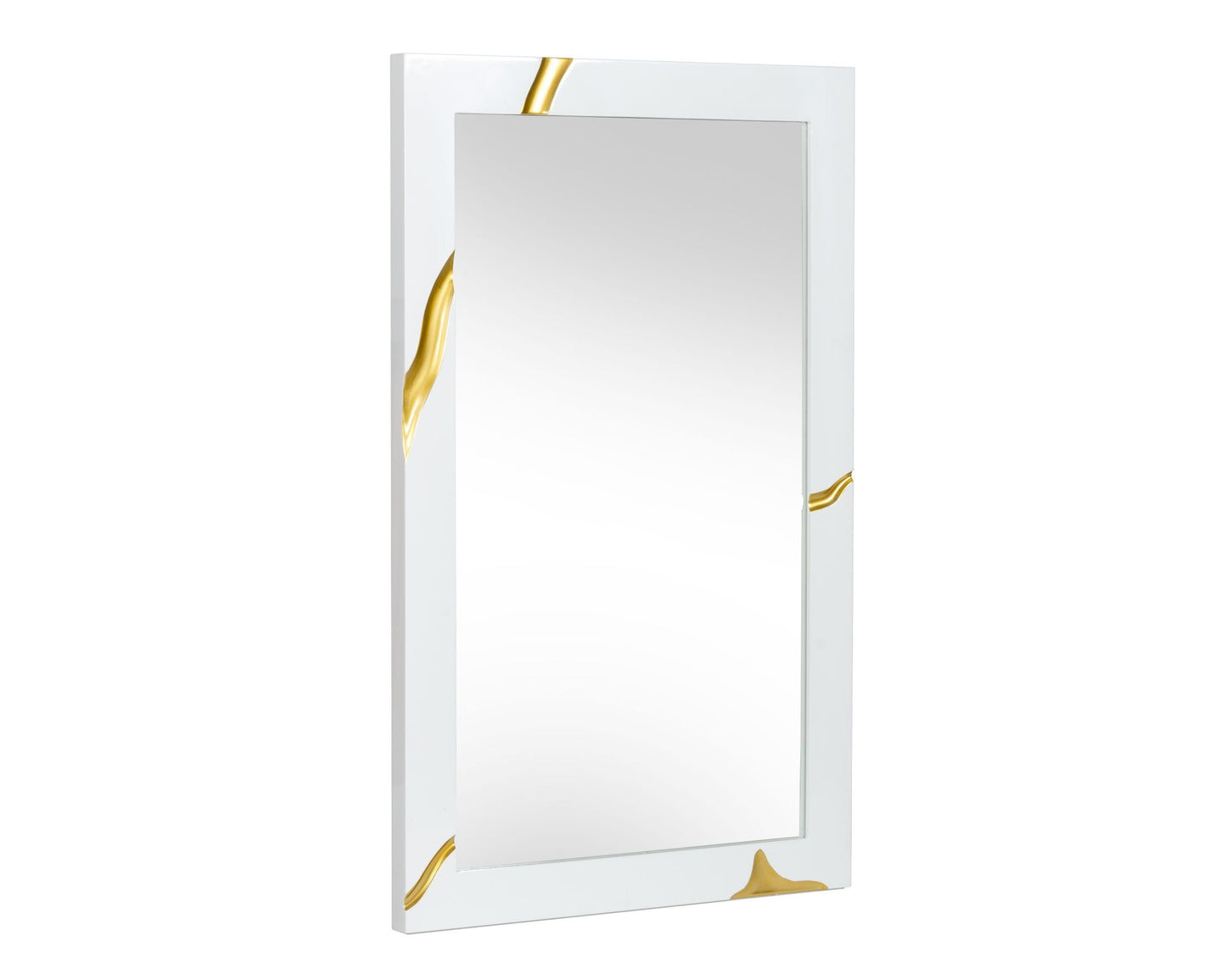 White & Gold Aztec Mirror